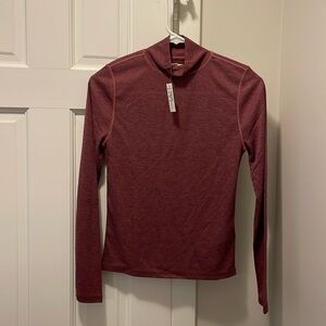 Madewell Semi-Sheer Mockneck Tee, size Small, NWT